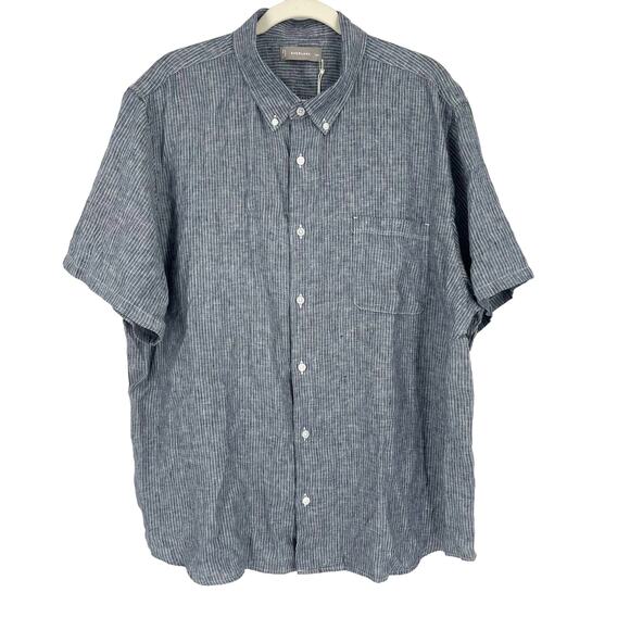 Everlane The Linen Short Sleeve Standard Fit Shirt Blue Size XXL NWT - Picture 1 of 5